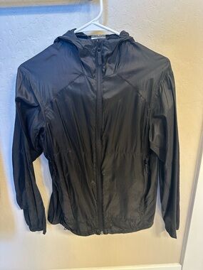 Lightweight Black Hooded Windbreaker Jacket